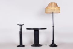 Restored Art Deco Pedestal, Oak, Brass, J. F. M. Hoffmann, Austria, 1920s