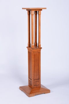 Guéridon Art Déco restauré, Oak, polissage ravivé, Autriche, années 1910