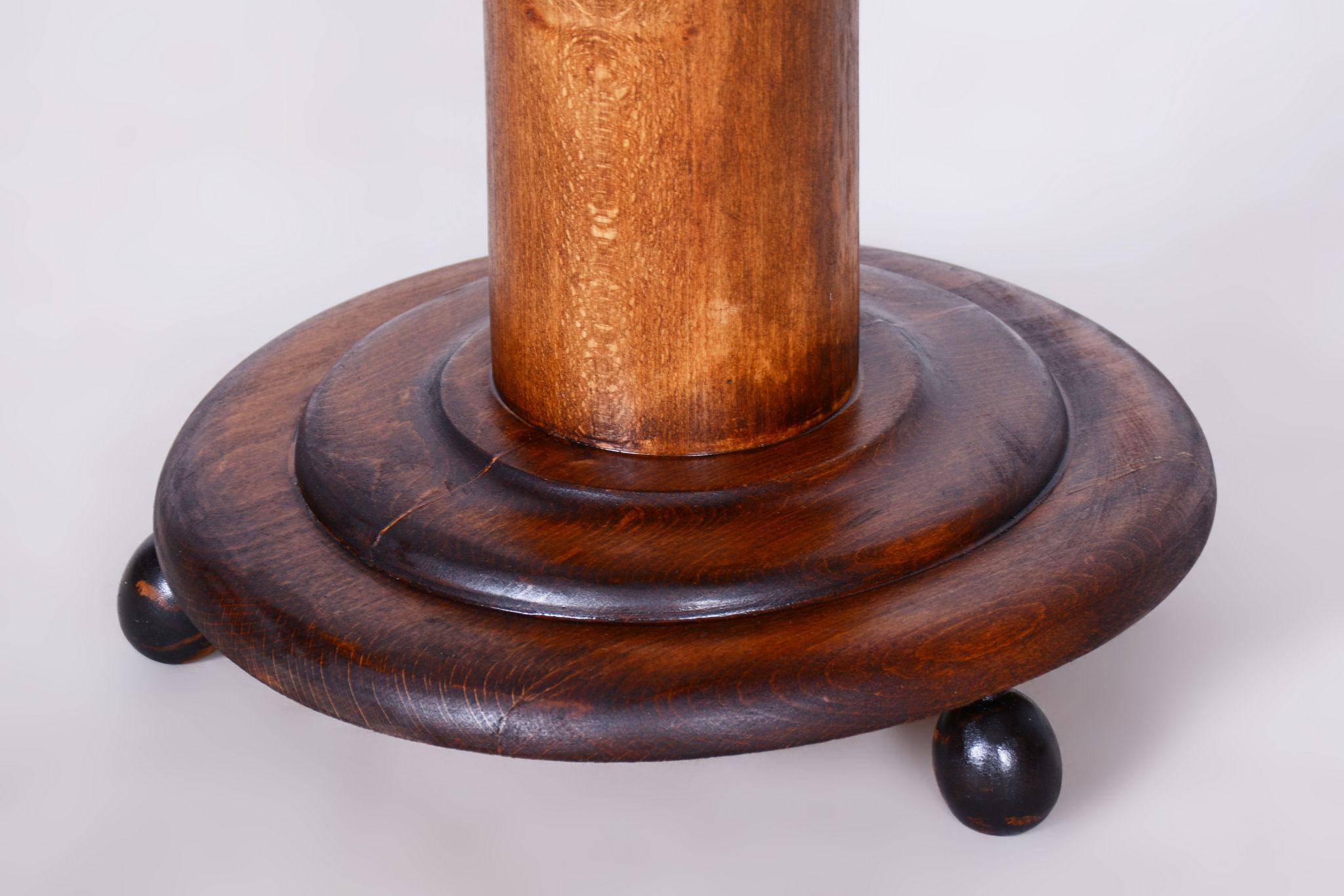 Restored Art Deco Pedestal, Oak, Revived Polish, Czech, 1910s For Sale 1