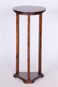 Restored Art Deco Pedestal, Oak, Revived Polish, Czech, 1920s