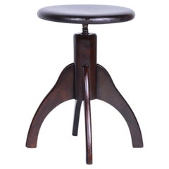 Restored Art Deco Piano Stool, Beech, Iron, Revived Polish, Czech, 1940s