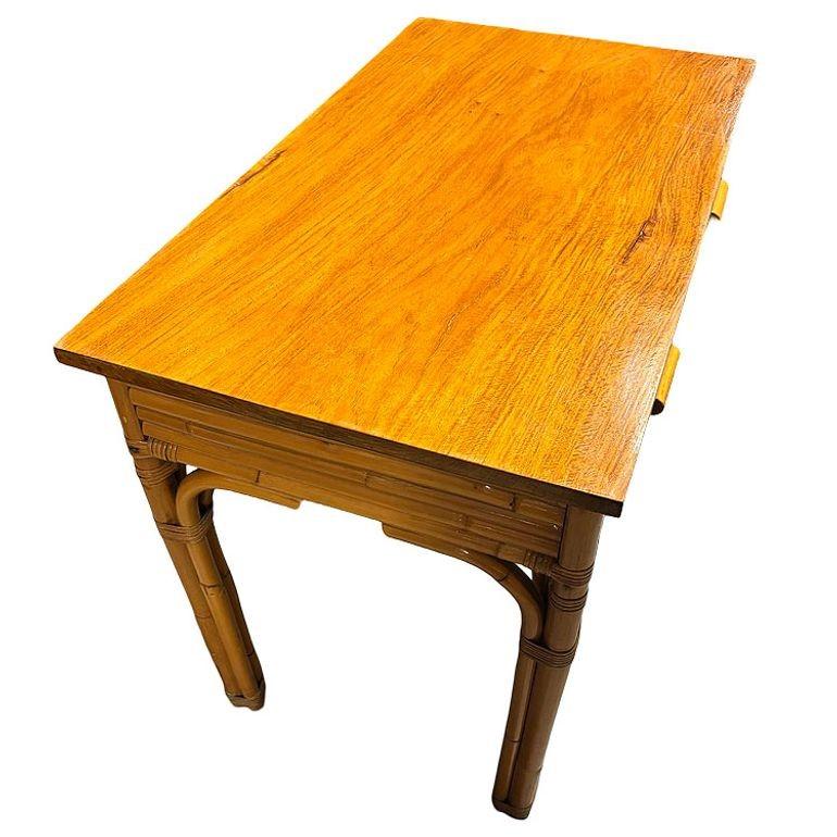 mahogany and rattan desk