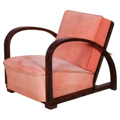 Restored Art Deco Reclining Armchair, by J. Halabala, UP Závody, Czech. 1920s