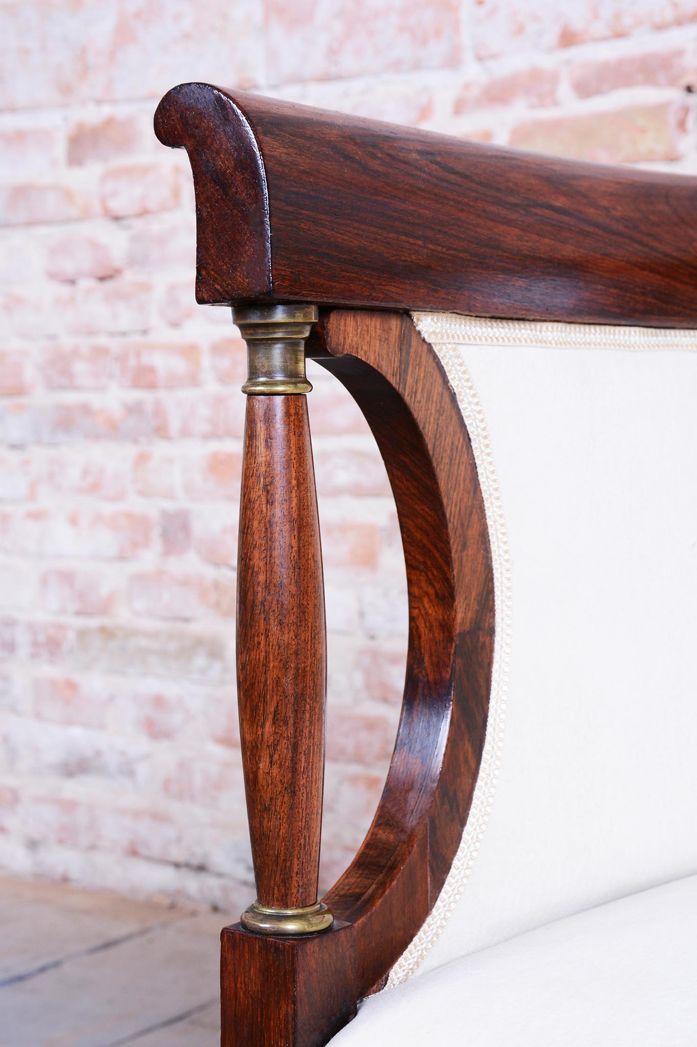 Restored Art Deco Seating Set, Palisander, Reupholstered, France. 1920s en vente 3