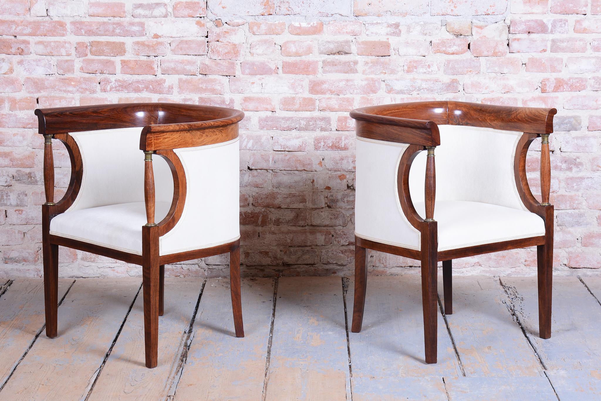 Restored Art Deco Seating Set, Palisander, Reupholstered, France. 1920s en vente 5