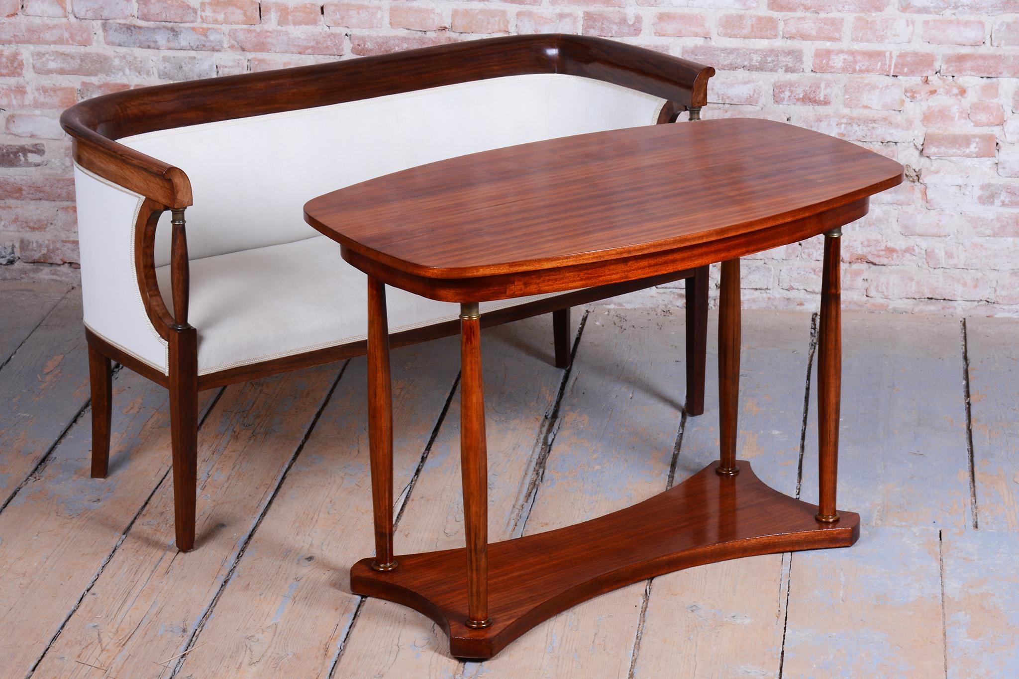 Restored Art Deco Seating Set, Palisander, Reupholstered, France. 1920s Bon état - En vente à Brandys nad Labem, Středočeský kraj