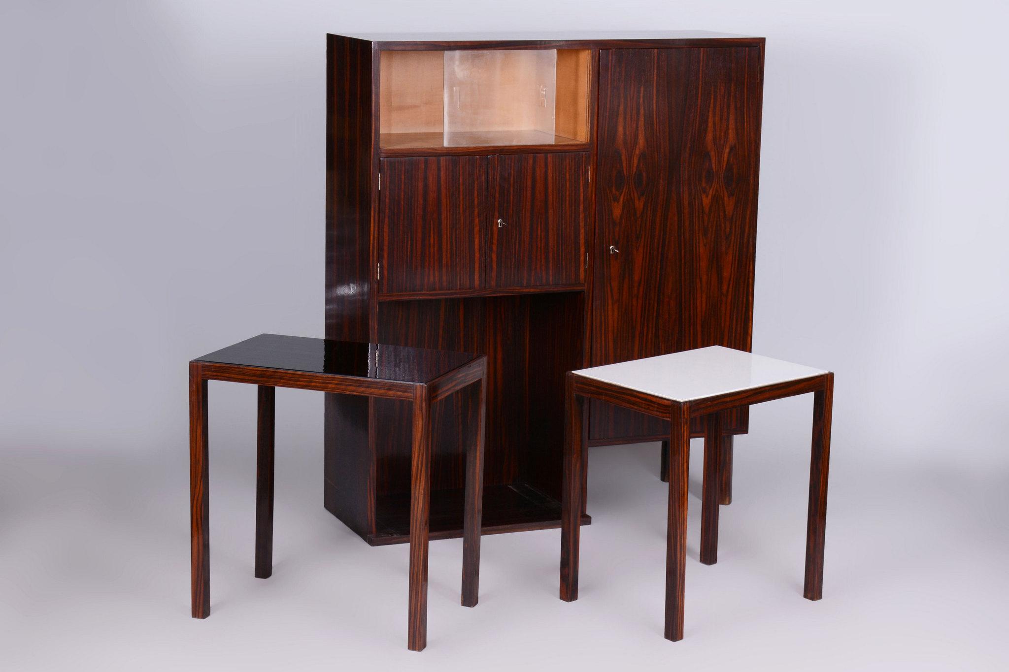Restaurierte Art Deco Sekretär Anrichte, Makassar, Ahorn, Tschechisch, 1930er Jahre im Angebot 3