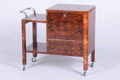 Restored Art Deco Serving Trolley, Walnut, Repolished, Czech, 1920s
