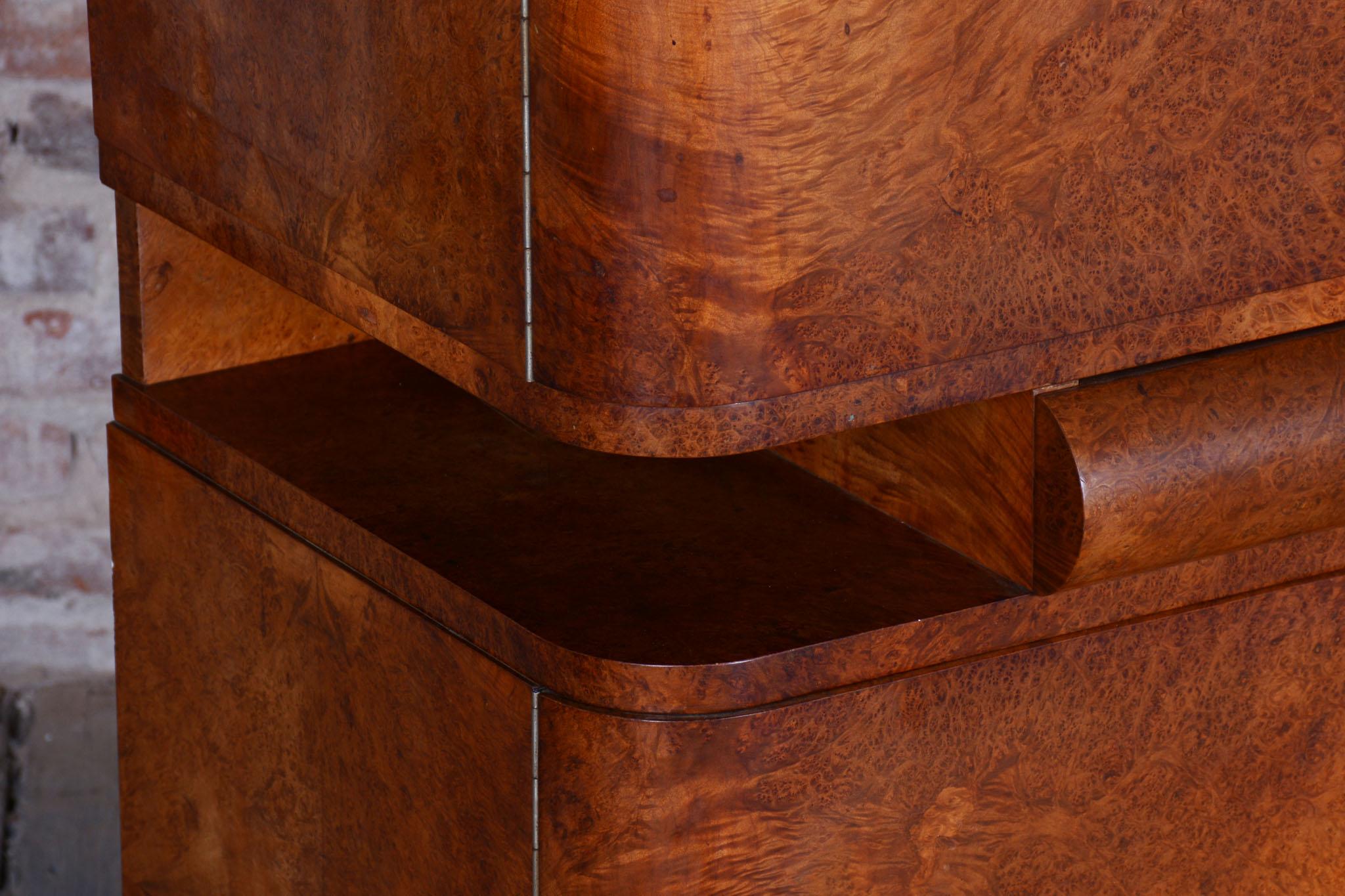 Restored Art Deco Sideboard, by J. Halabala, UP Zavody, Mahogany, Czech, 1920s For Sale 9