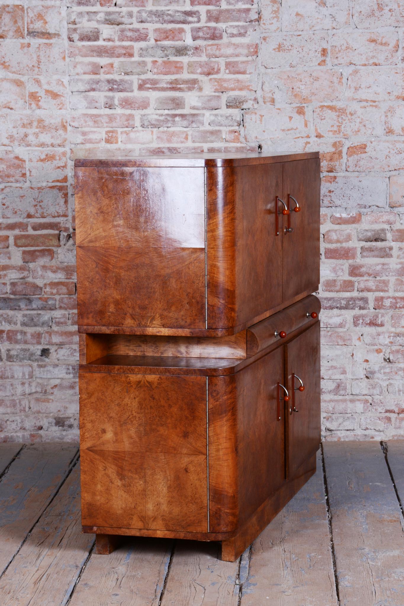 Restored Art Deco Sideboard, by J. Halabala, UP Zavody, Mahogany, Czech, 1920s For Sale 15