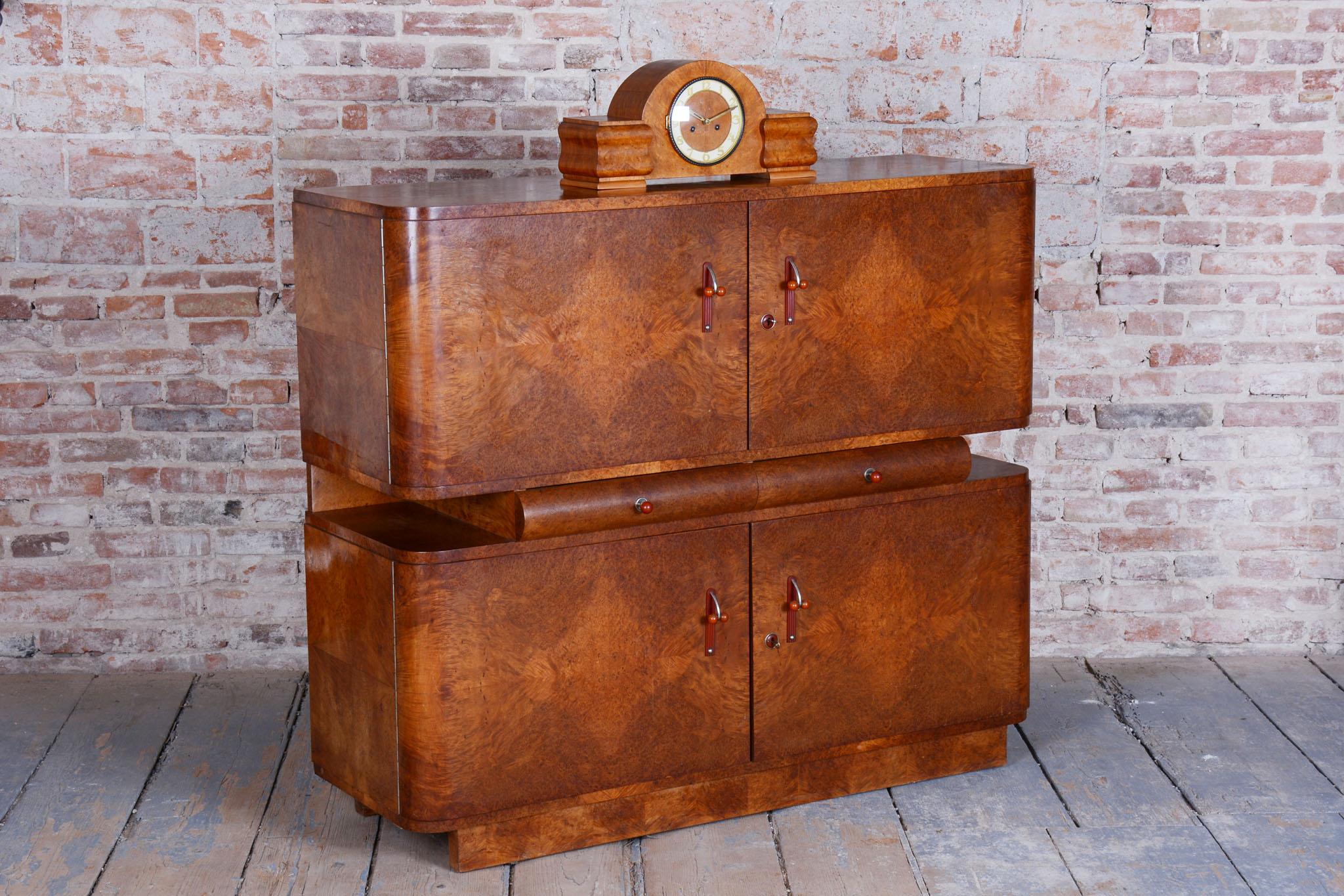 Restored Art Deco Sideboard, by J. Halabala, UP Zavody, Mahogany, Czech, 1920s For Sale 1