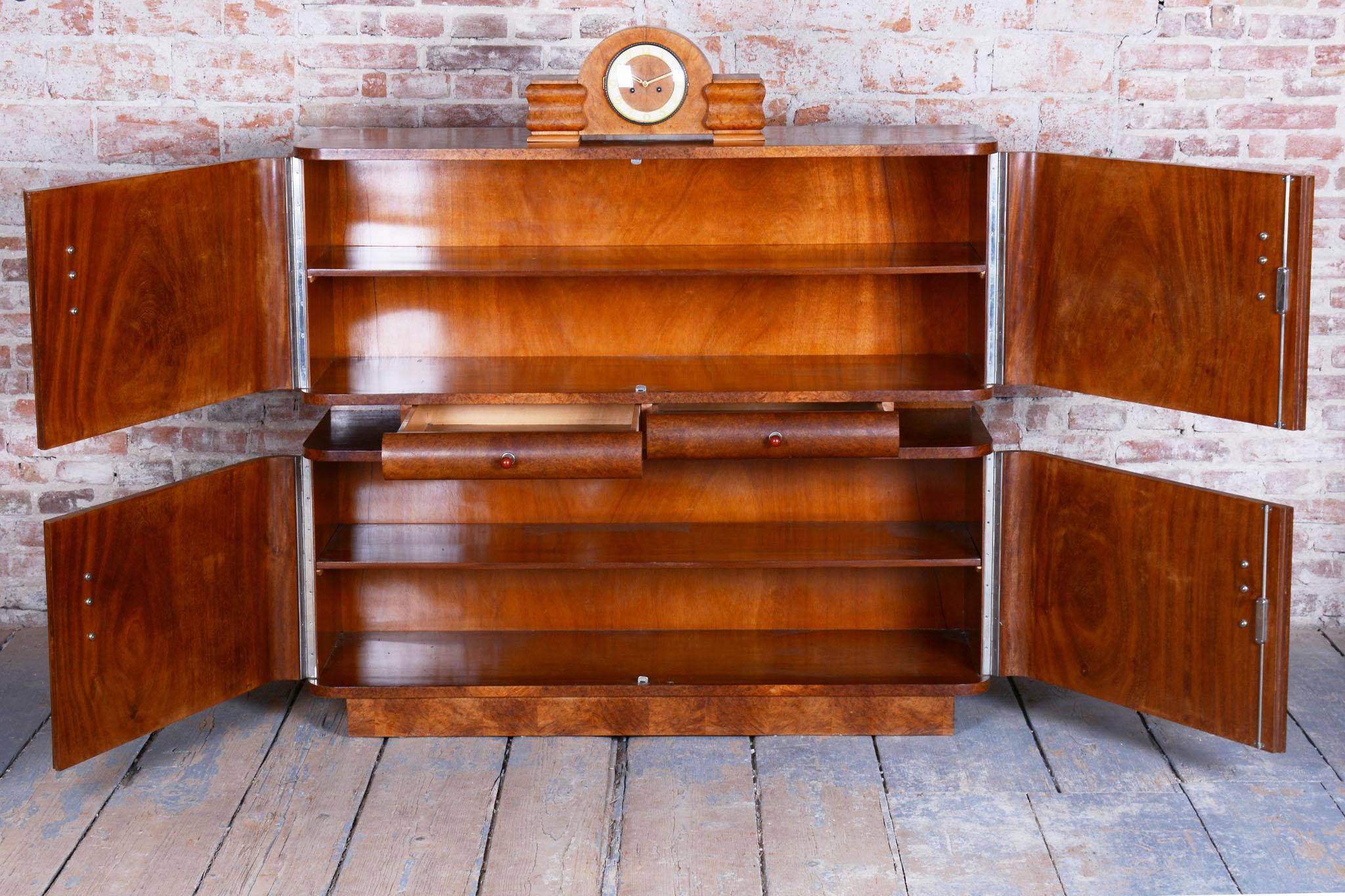 Restored Art Deco Sideboard, by J. Halabala, UP Zavody, Mahogany, Czech, 1920s For Sale 3