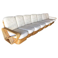 Restored Art Deco Six-Strand Square Pretzel Seven-Seat Sectional Sofa