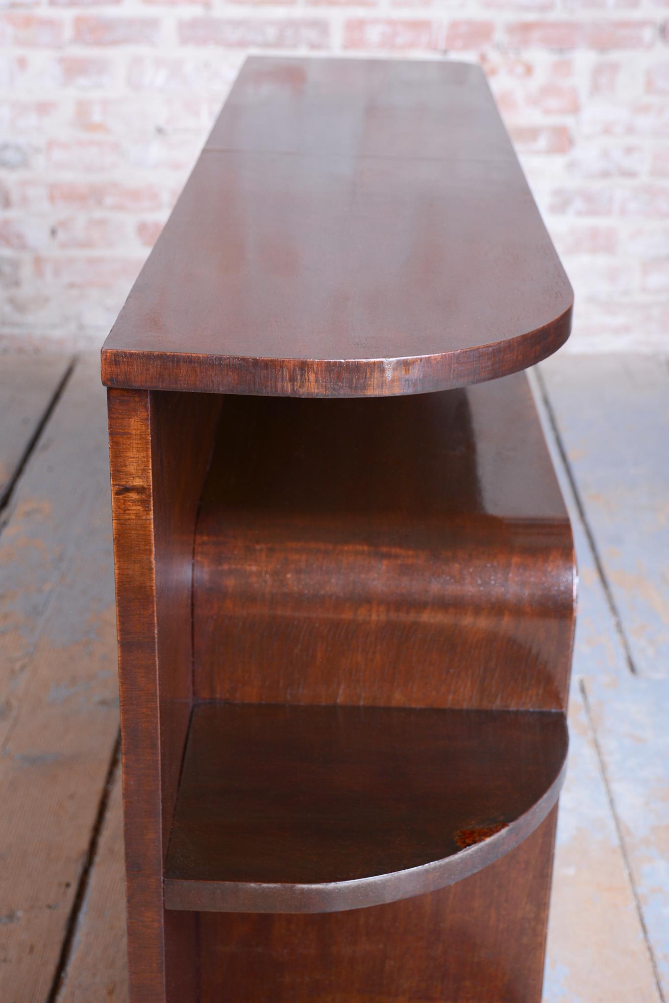 Restored Art Deco Small Cabinet, Walnut, Revived Polish, Czech, 1930s For Sale 11