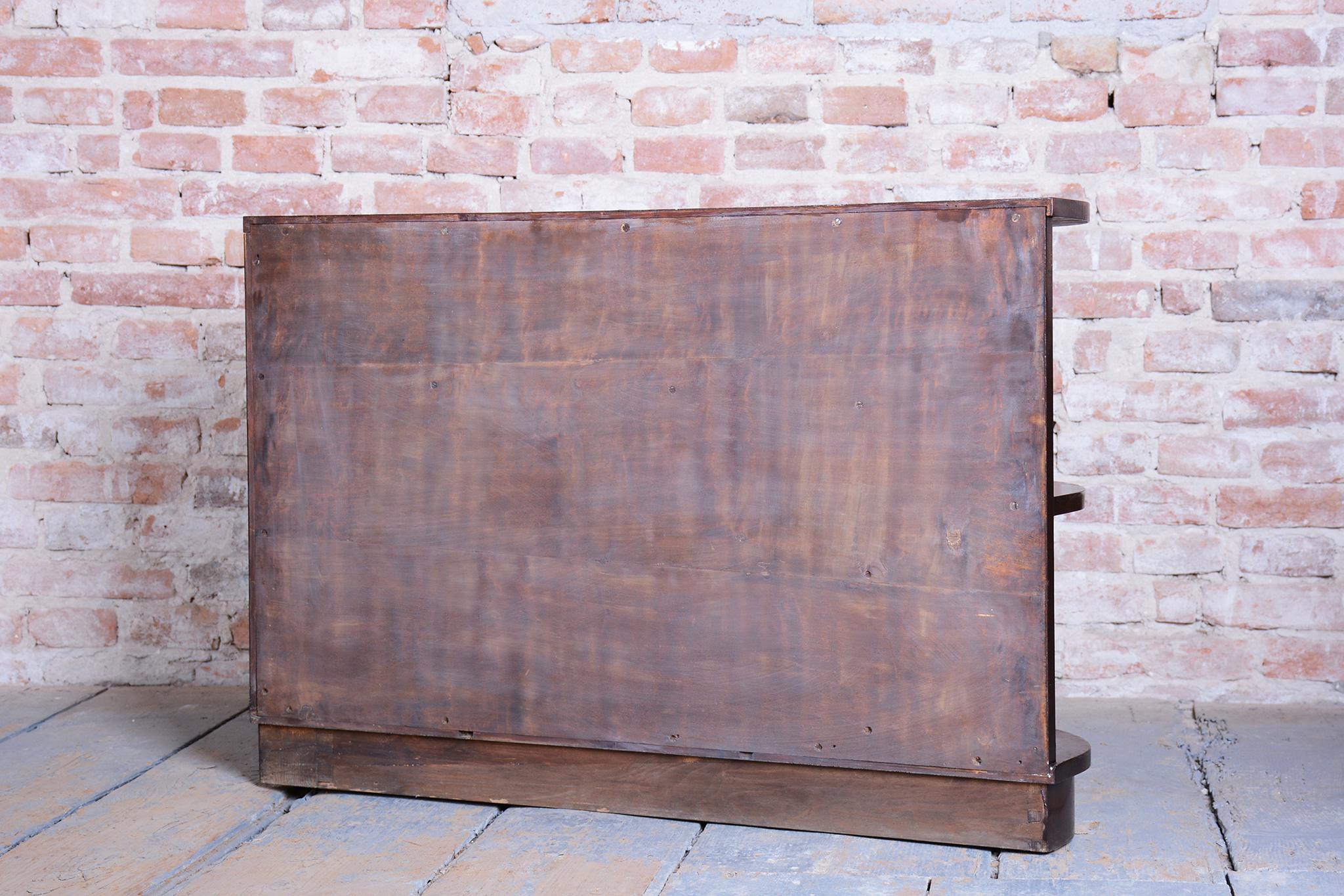 Restored Art Deco Small Cabinet, Walnut, Revived Polish, Czech, 1930s For Sale 12