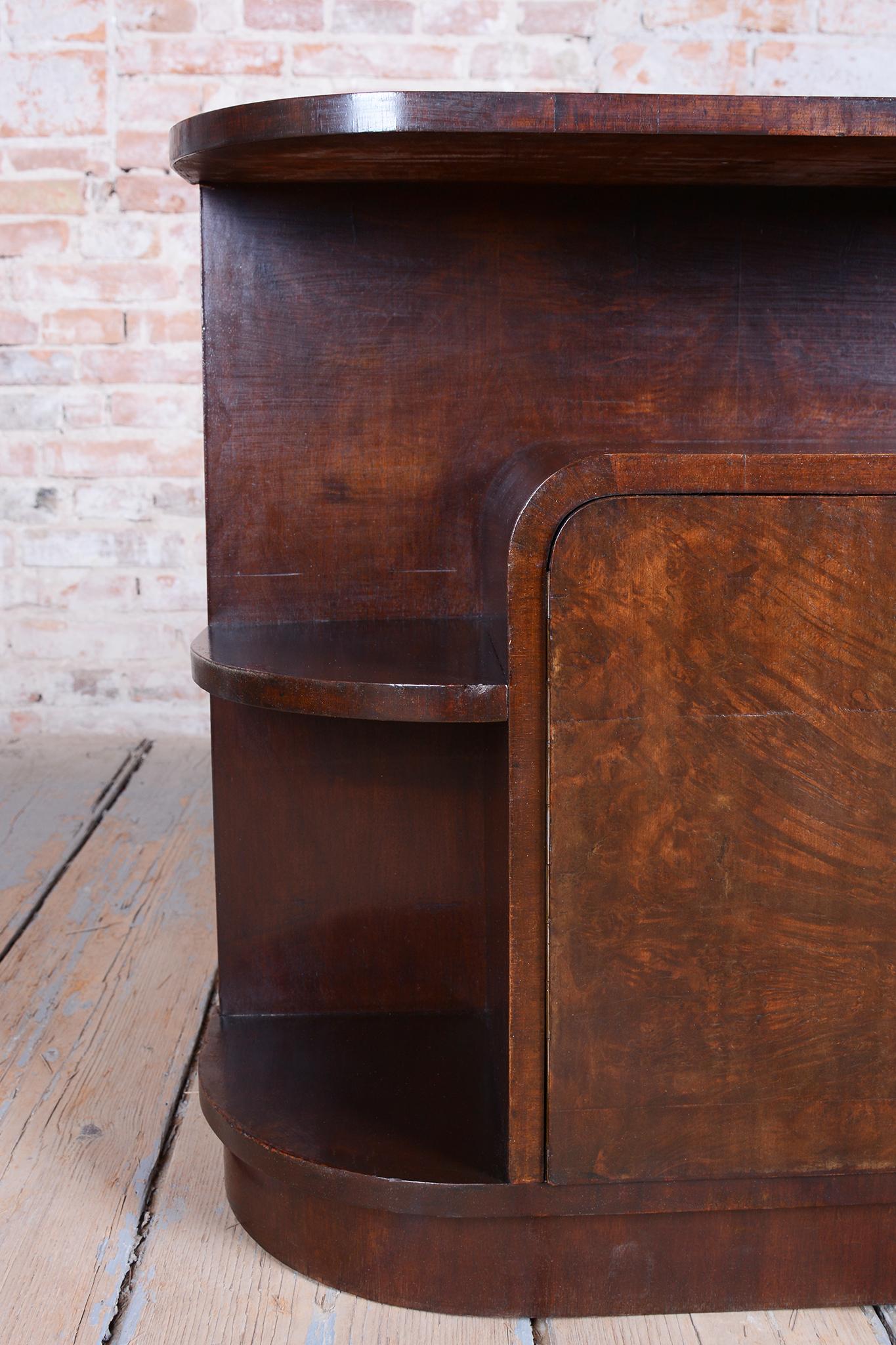 Restored Art Deco Small Cabinet, Walnut, Revived Polish, Czech, 1930s For Sale 3