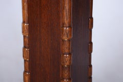 Restaurierter Art-Déco-Tisch, Eiche, Messing, neu restauriert, Polnisch, Tschechien, 1920er Jahre