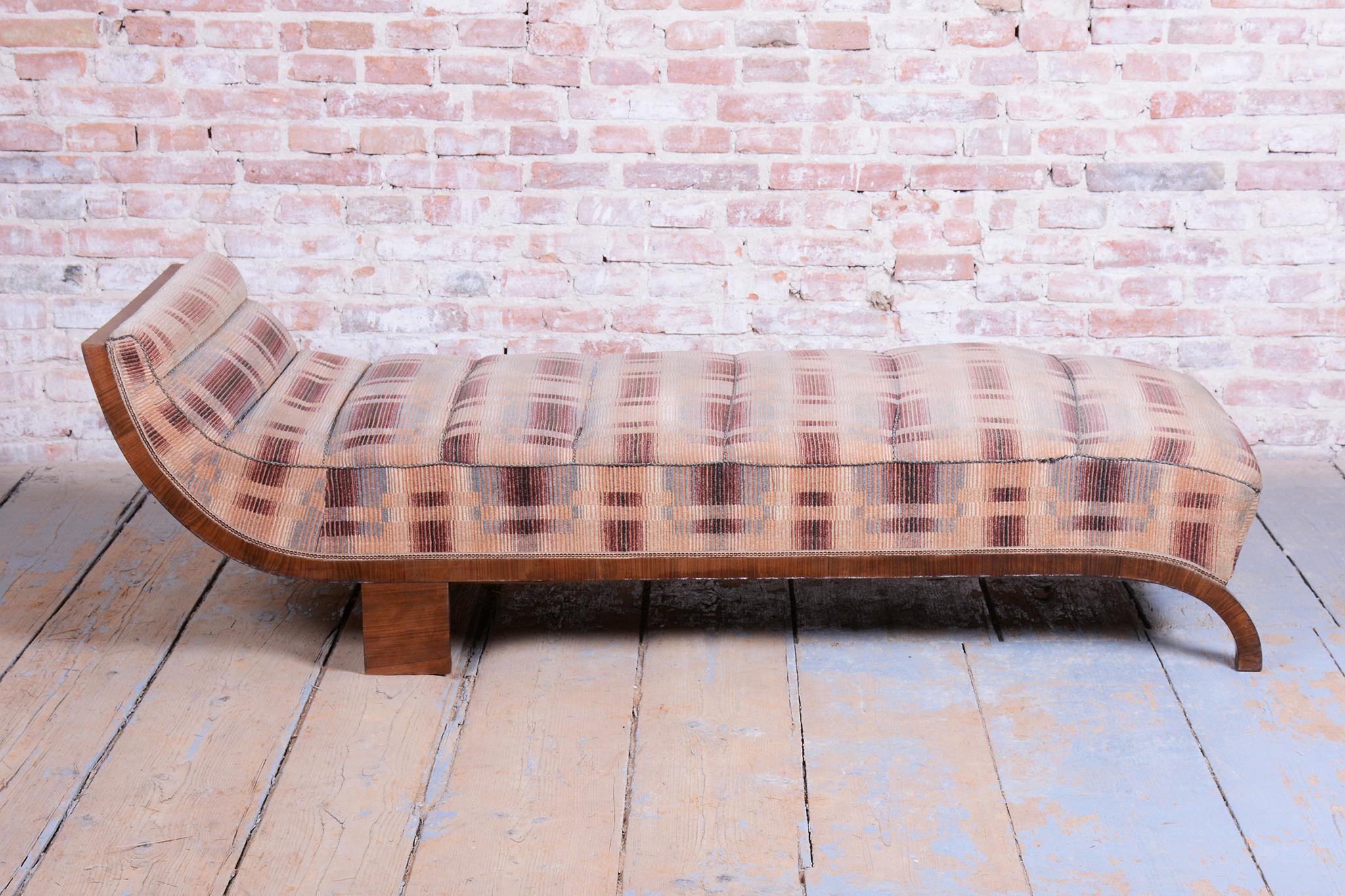 20th Century Restored Art Deco Sofa, Walnut, Revived Polish, Czech, 1920s For Sale