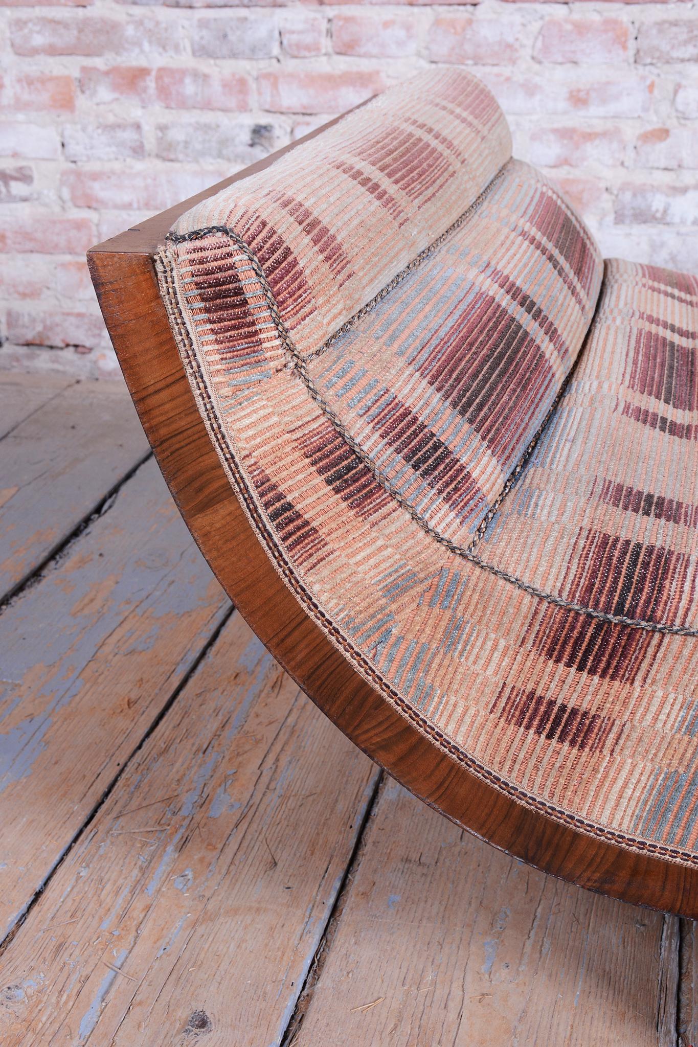 Restored Art Deco Sofa, Walnut, Revived Polish, Czech, 1920s For Sale 1