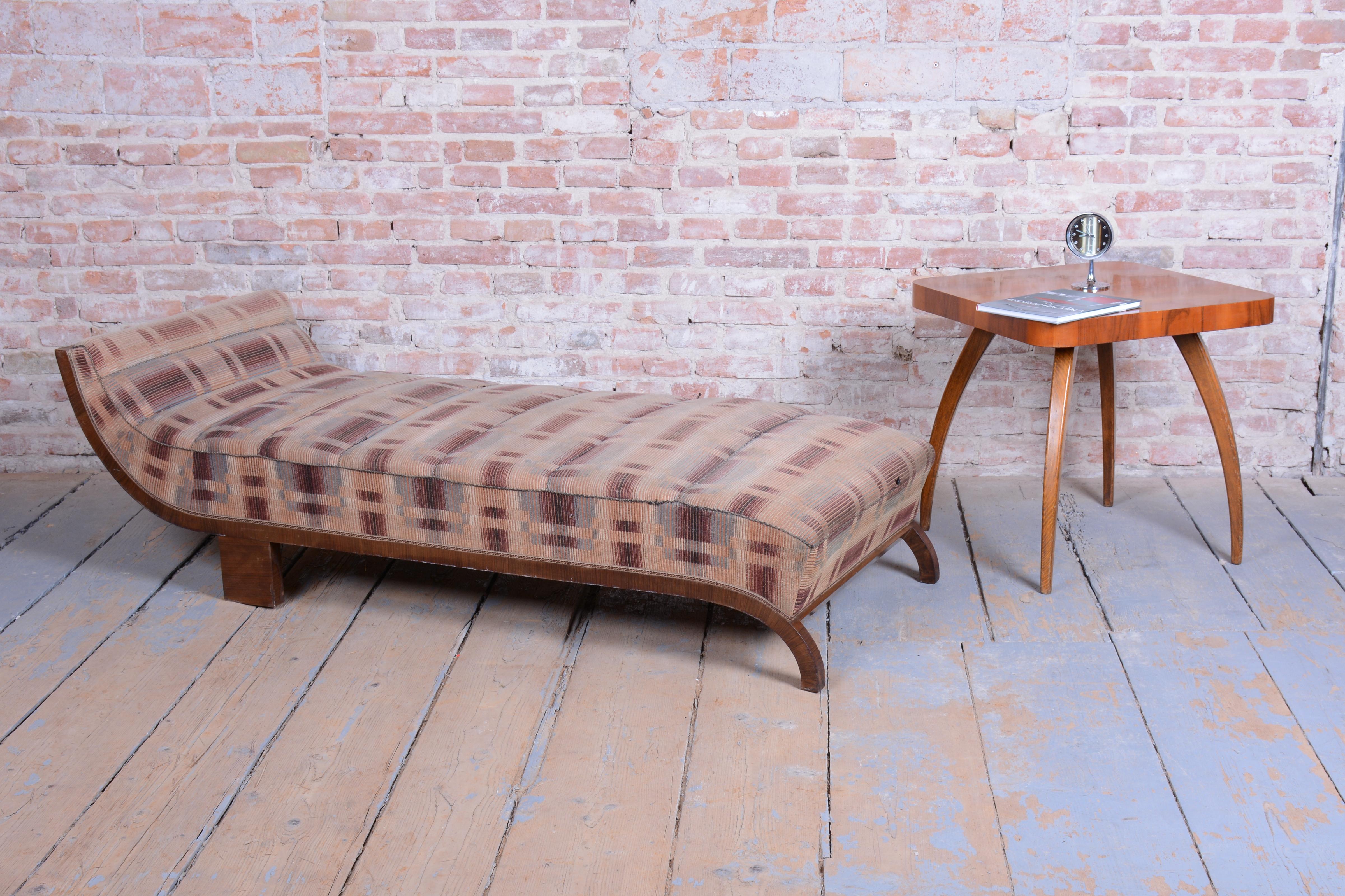 Restored Art Deco Sofa, Walnut, Revived Polish, Czech, 1920s For Sale 4