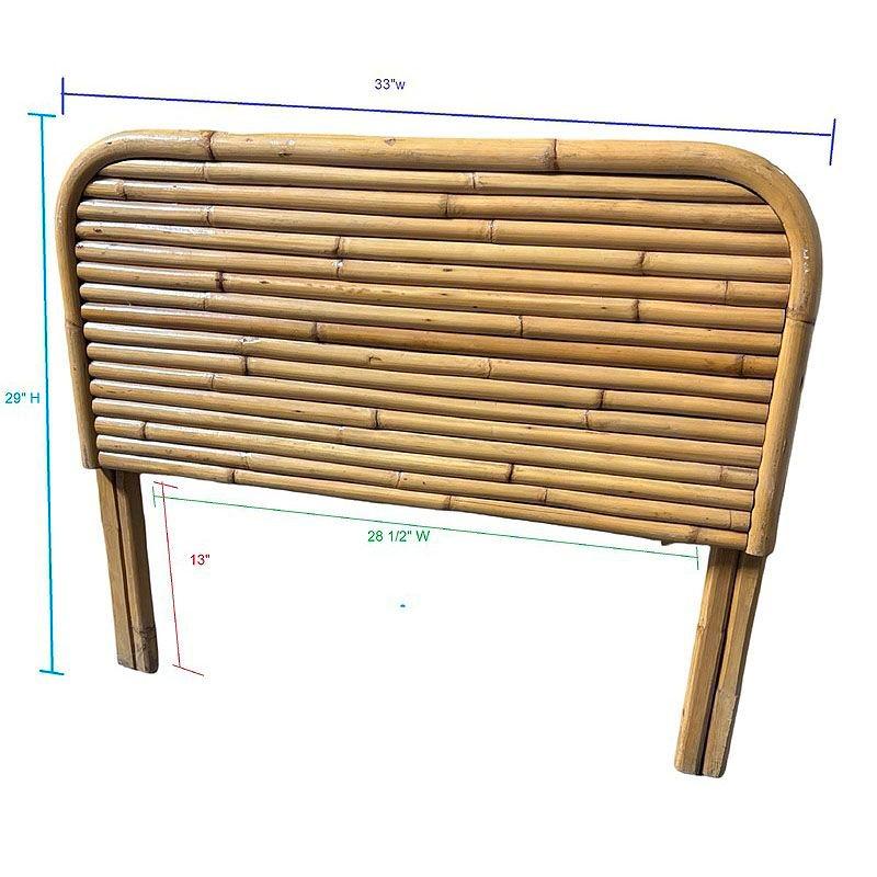 Rattan Testiera a due piazze in rattan impilata in stile Art Deco restaurato in vendita