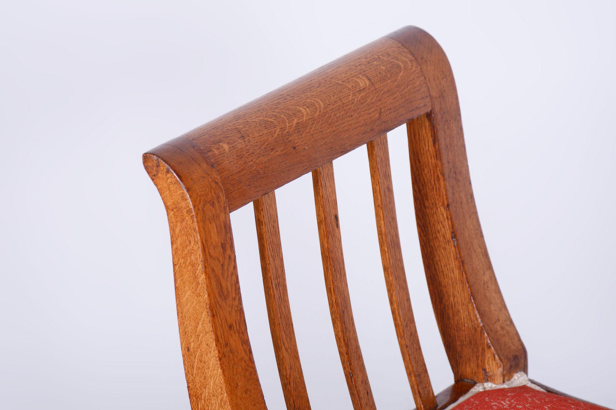Restaurierter Art-Déco-Hocker, Eiche, neu restauriert, poliert, neu gepolstert, tschechisch, 1930er Jahre (Tschechisch) im Angebot