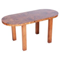 Restored Art Deco Table, Caucasian Walnut, Revived Polish, Czech, 1930s