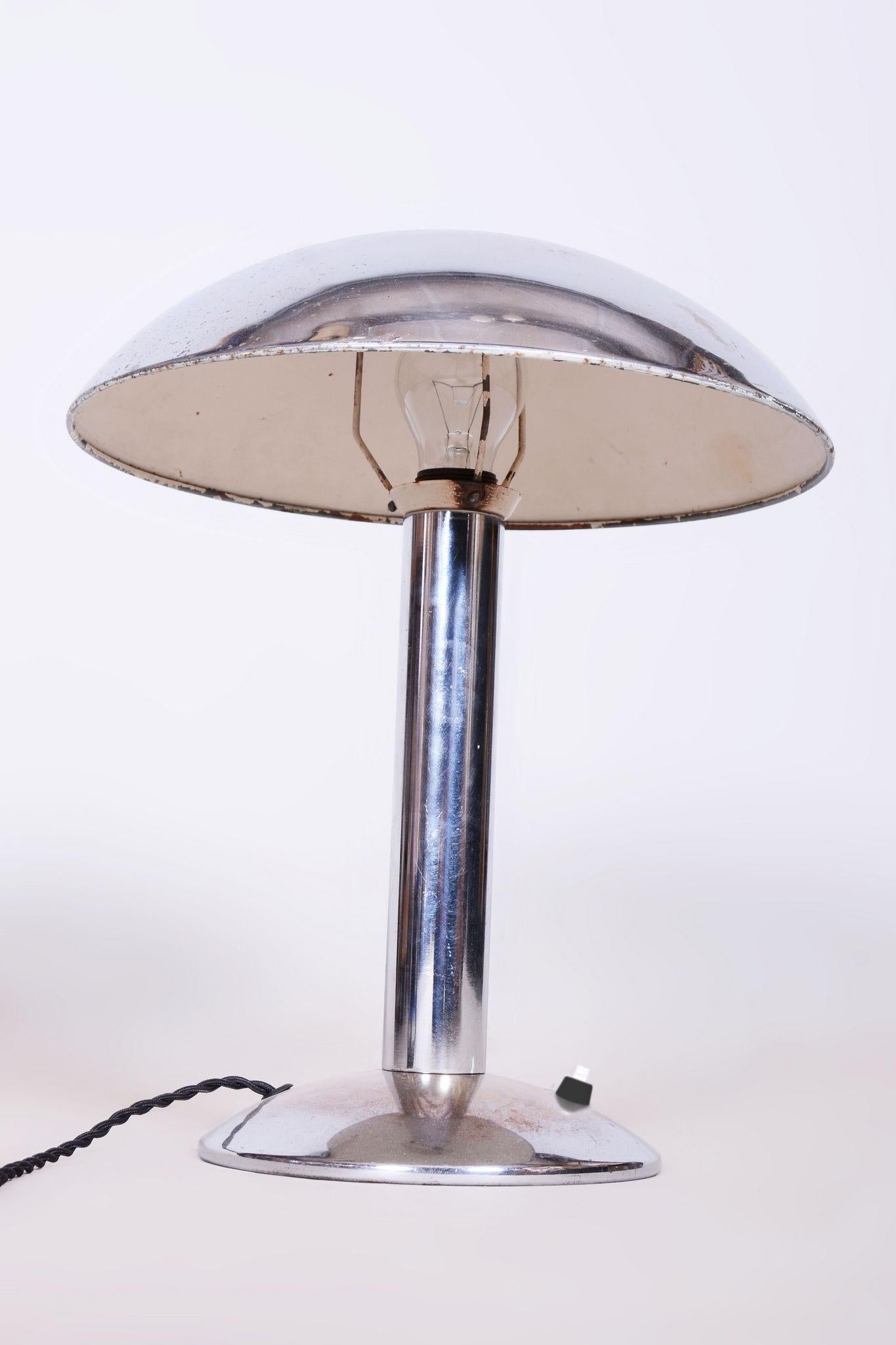 Mid-20th Century Restored Art Deco Table Lamp, by NAPAKO, New Electrification, Czech, 1930s For Sale