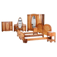 Suite da letto unica in stile Art Déco restaurata, di Louis Majorelle, Fance, anni 
30