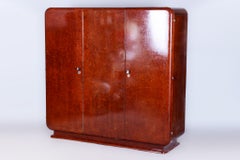 Restored Art Deco Wardrobe, by J. Halabala, UP Zavody, Mahogany, Czech, 1920s