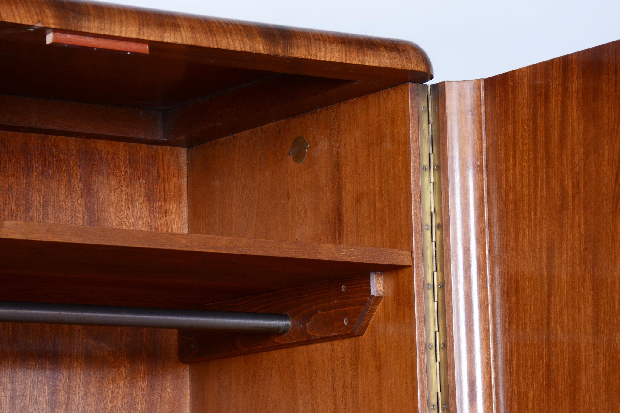 Restored Art Deco Wardrobe, by J. Halabala, UP Zavody, Walnut, Czech, 1920s 7