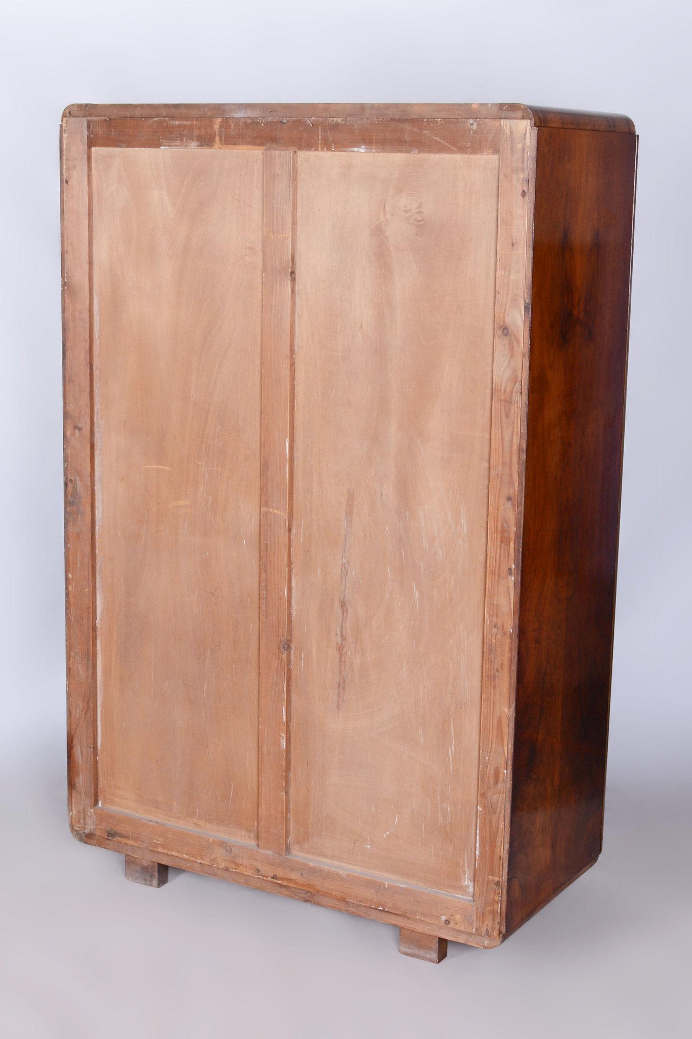 Restored Art Deco Wardrobe, by J. Halabala, UP Zavody, Walnut, Czech, 1920s 12
