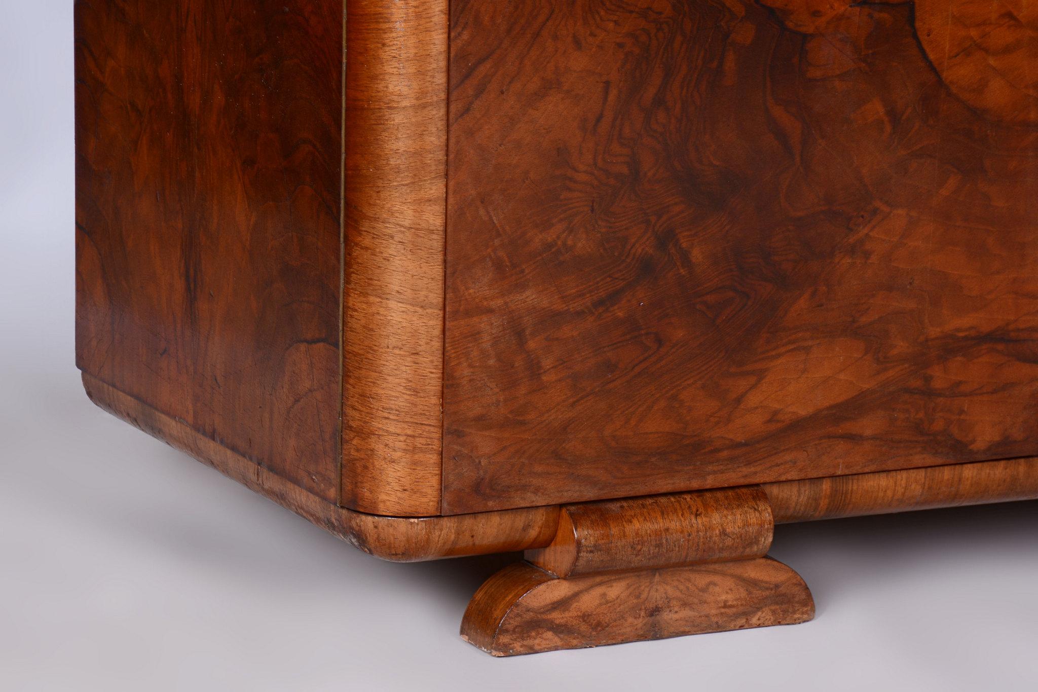 Restored Art Deco Wardrobe, by J. Halabala, UP Zavody, Walnut, Czech, 1920s 2