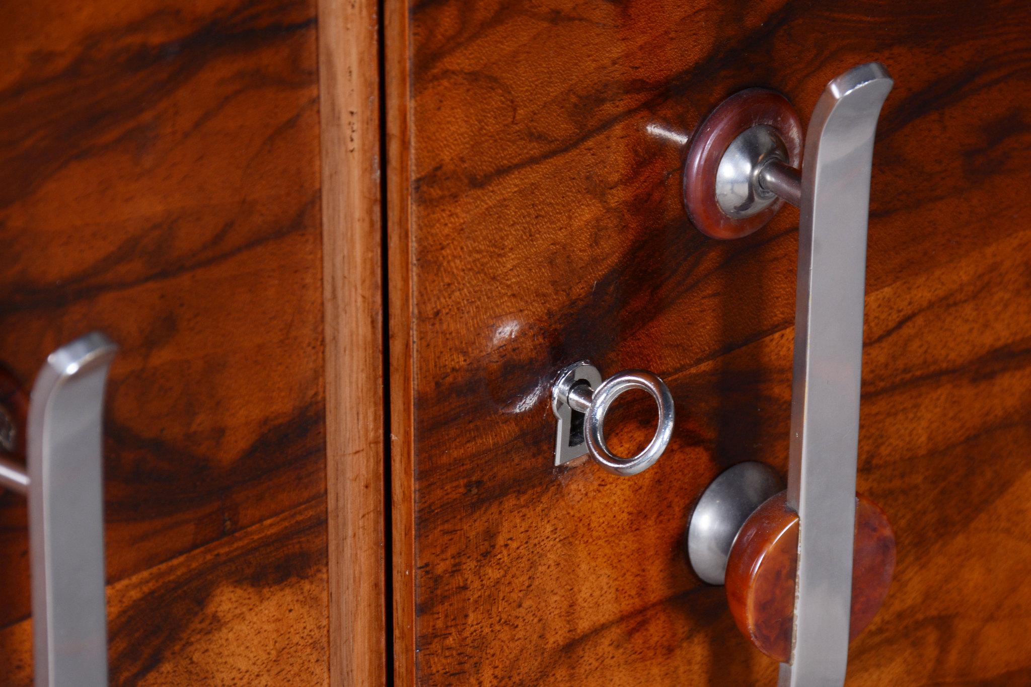 Restored Art Deco Wardrobe, by J. Halabala, UP Zavody, Walnut, Czech, 1920s 4