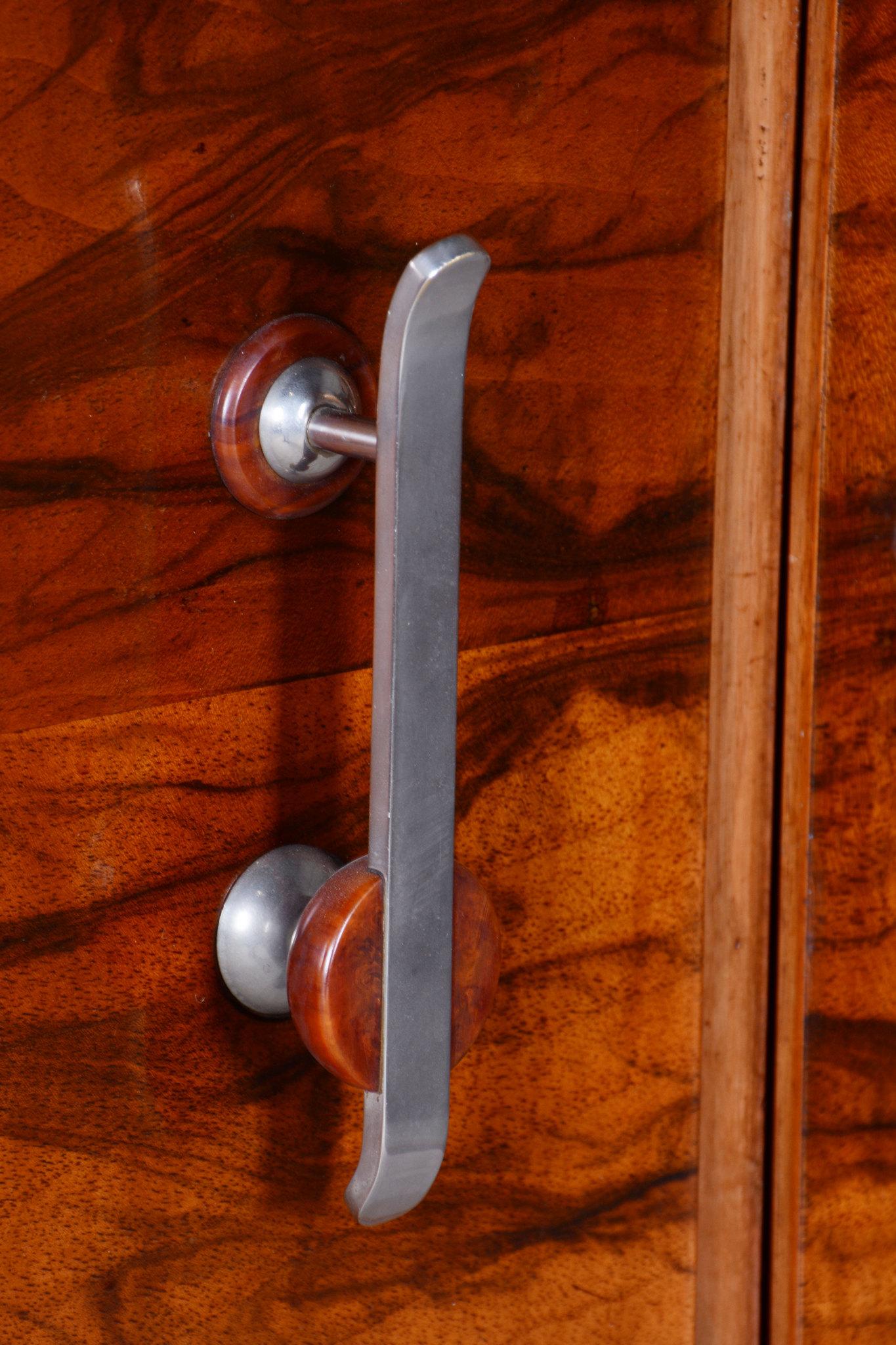Restored Art Deco Wardrobe, by J. Halabala, UP Zavody, Walnut, Czech, 1920s 5