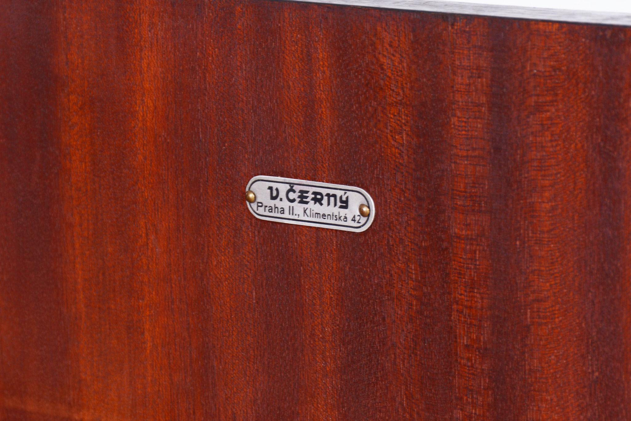 Restored Art Deco Writing Desk, by Robert Slezak, Oak, Chrome, Czech, 1930s For Sale 6