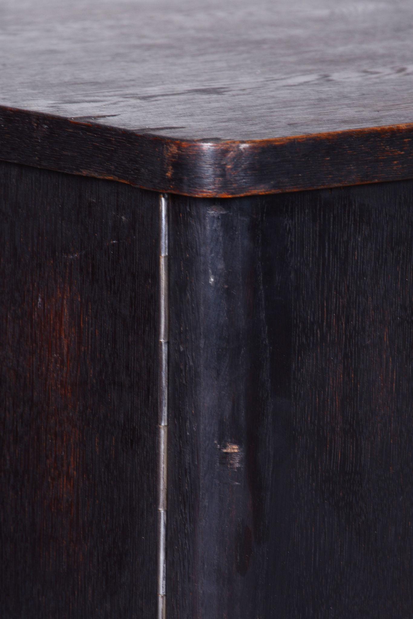 Restored Art Deco Writing Desk, by Robert Slezak, Oak, Chrome, Czech, 1930s For Sale 3