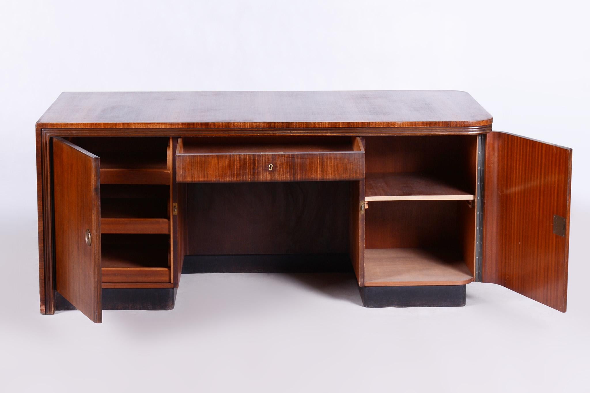 Czech Restored Art Deco Writing Desk, Germany, 1930s, Revived Polish For Sale