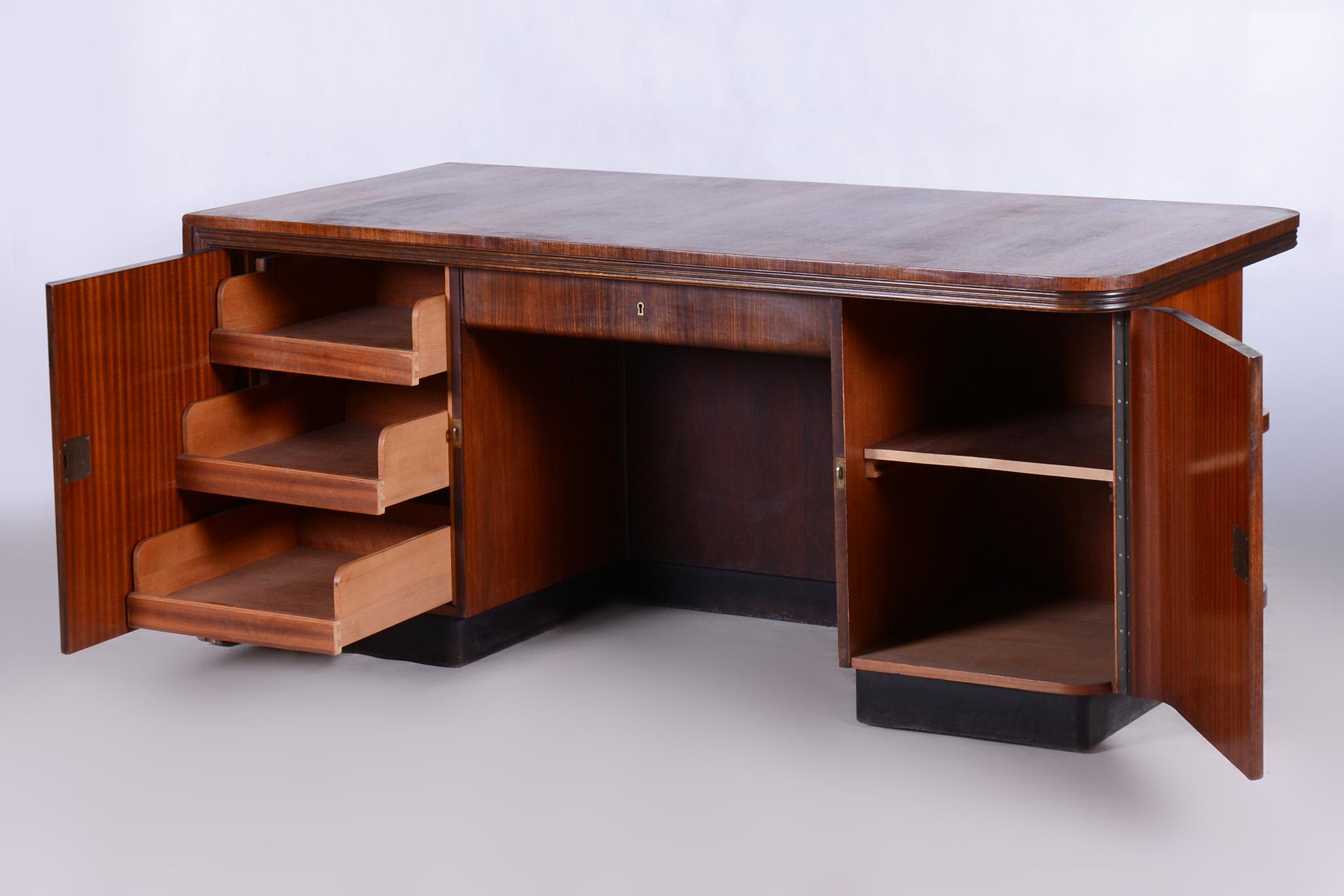 Mid-20th Century Restored Art Deco Writing Desk, Germany, 1930s, Revived Polish For Sale