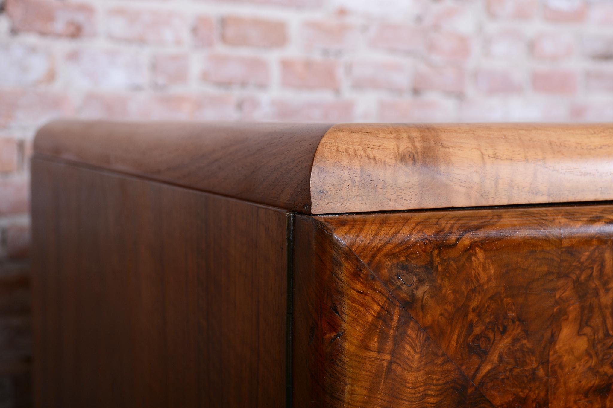 Restored Art Deco Writing Desk, Mahogany, Walnut, Revived Polish, Czech, 1920s For Sale 2
