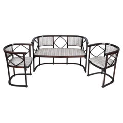 Restored Art Nouveau Seating Set, By J.F.M. Hoffmann, Beech, Austria, 1910s