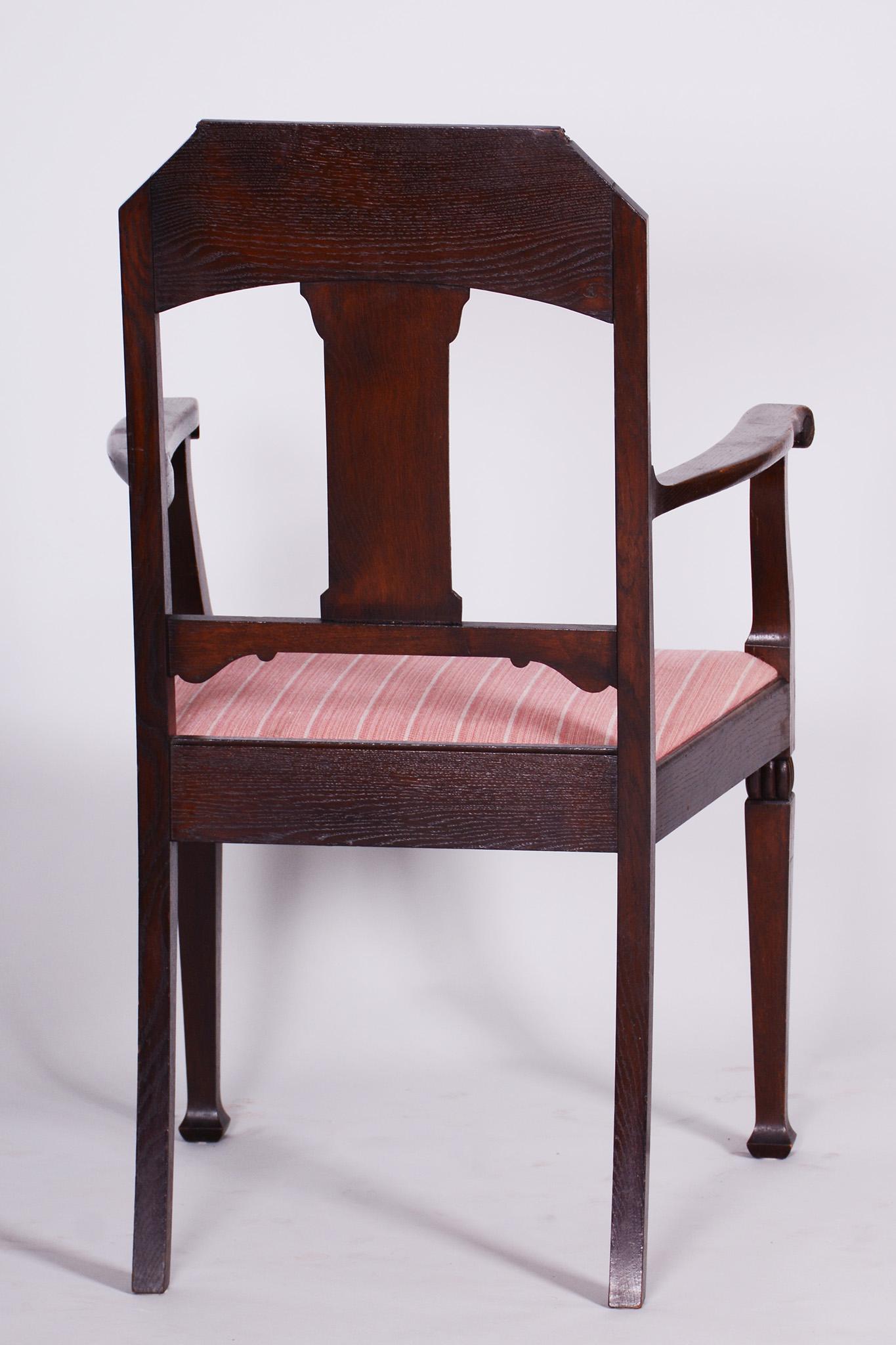 Restored Art Nouveau Walnut Armchair, Revived Polish, Austria, 1910s For Sale 4