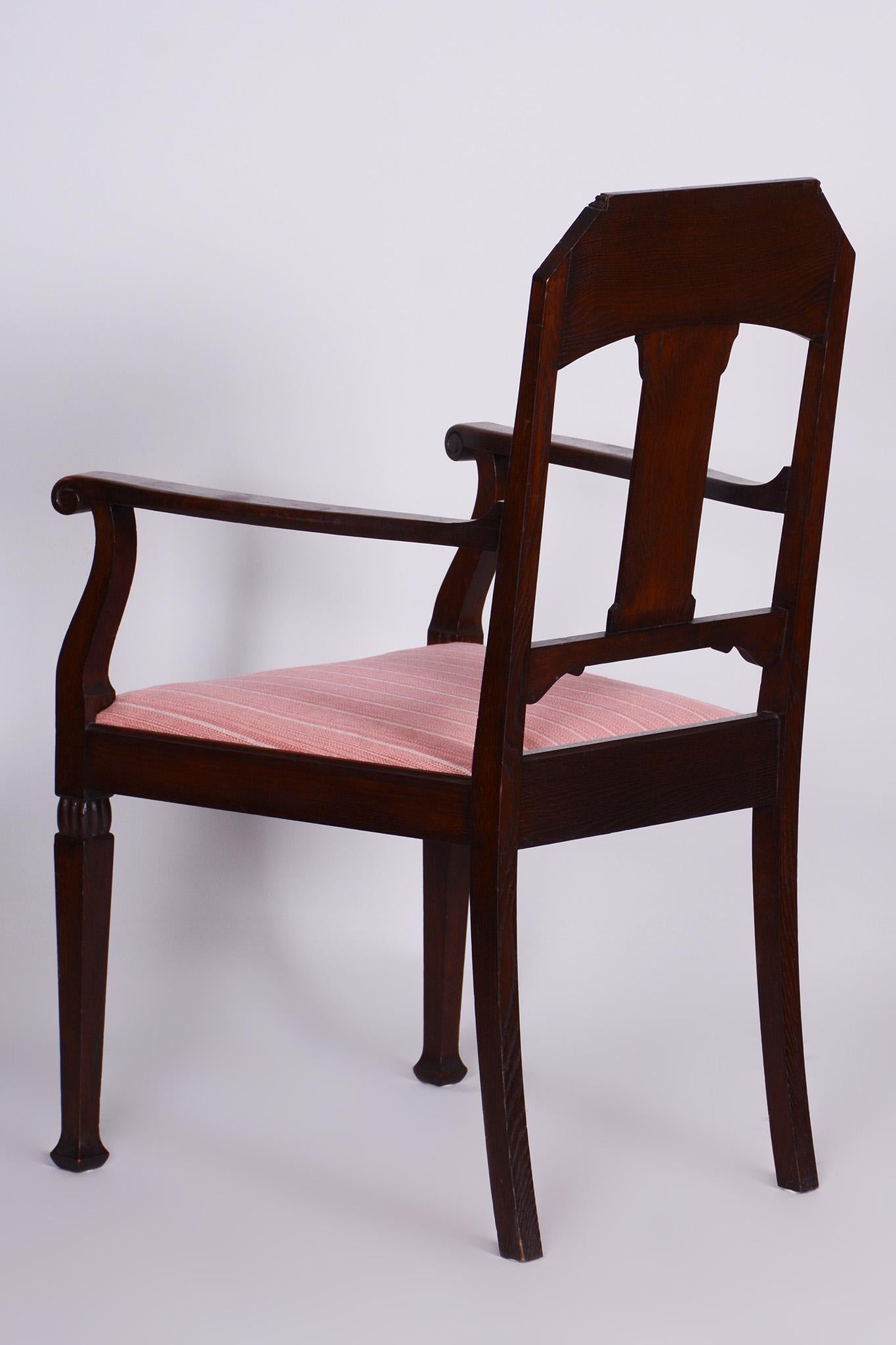 Restored Art Nouveau Walnut Armchair, Revived Polish, Austria, 1910s For Sale 5