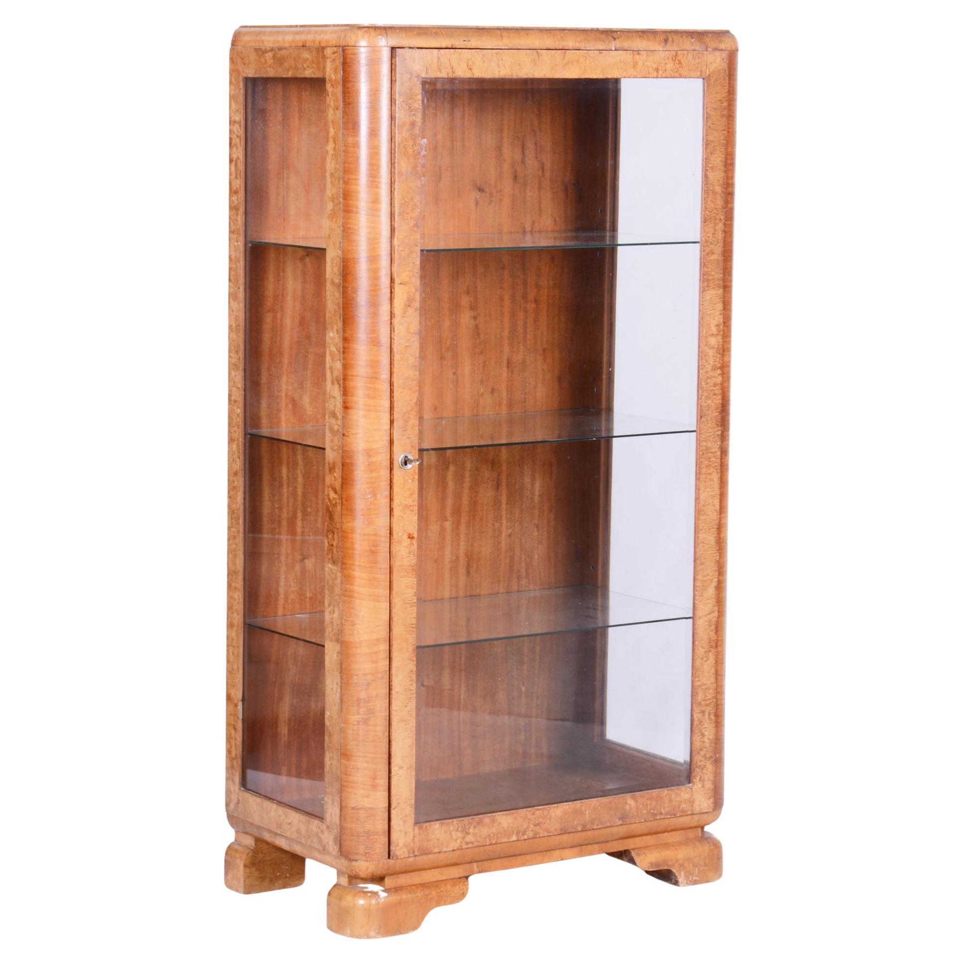 Restored ArtDeco Display Cabinet, Jindrich Halabala, UP Zavody, Czech, 1930s For Sale