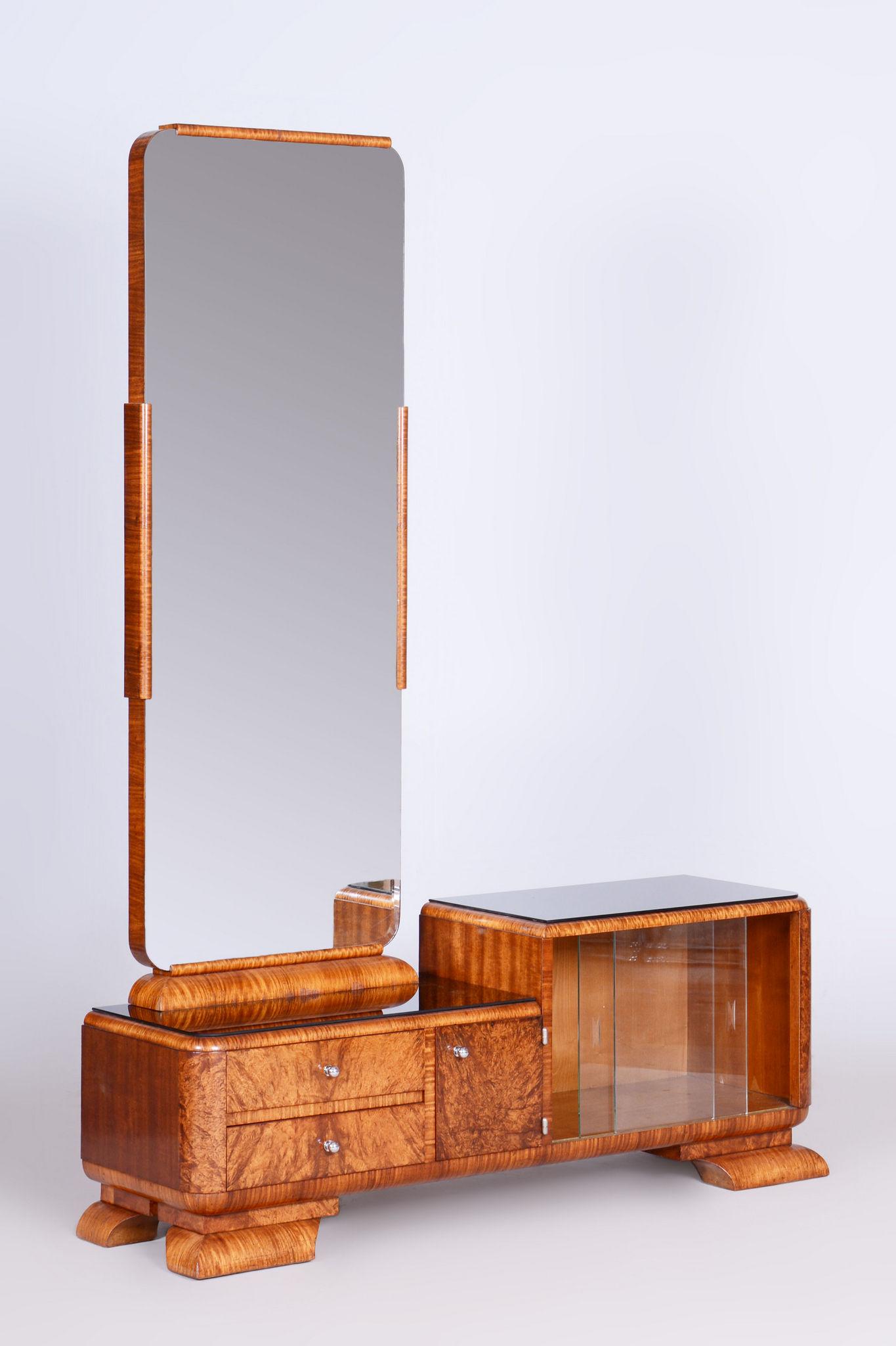 Restored ArtDeco Dressing Mirror, Palisandr, Walnut Root Veneer, France, 1920s For Sale 3