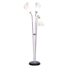 Lampadaire Art Déco restauré, acier chromé, République tchèque, années 1930