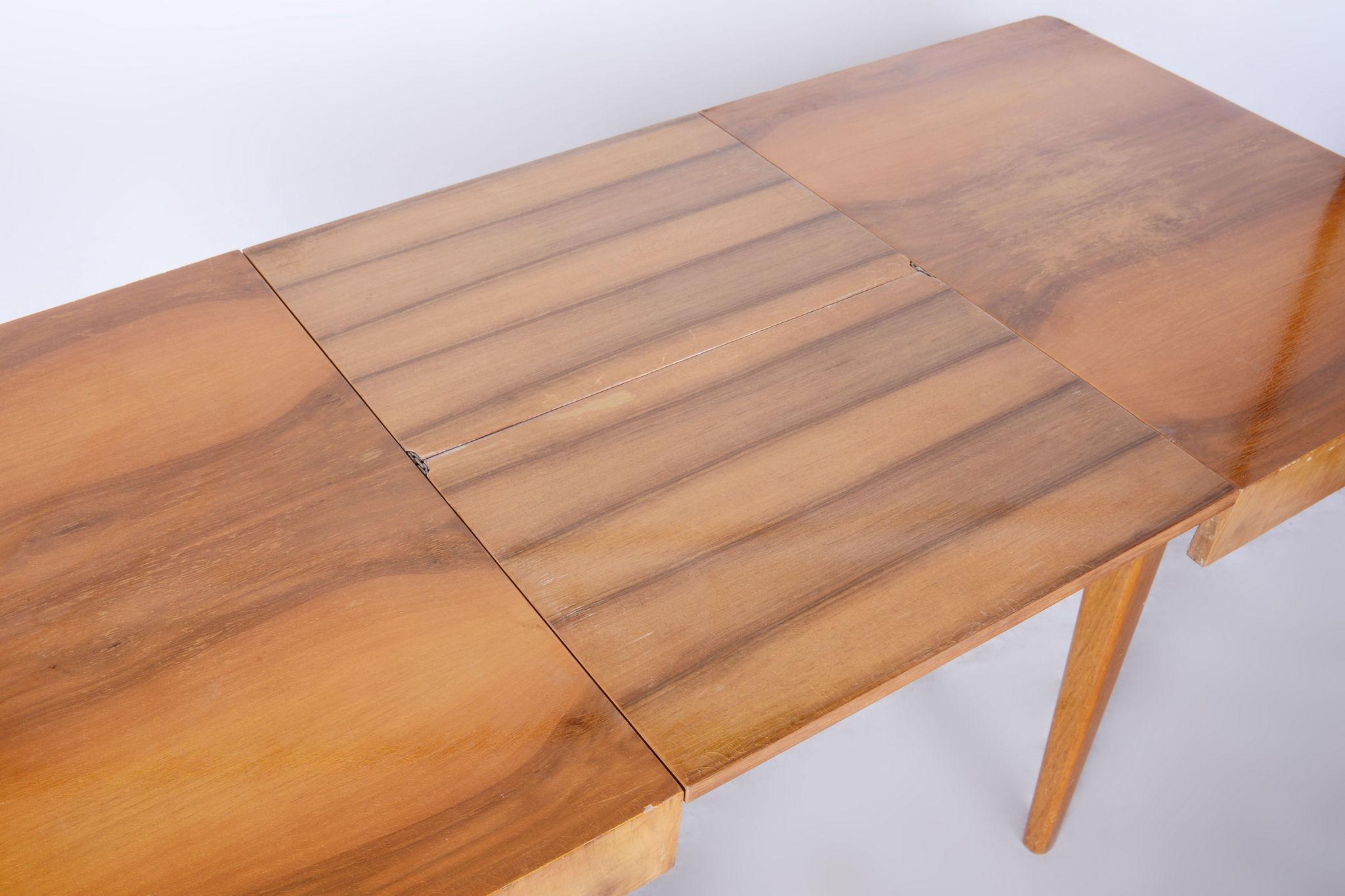 Wood Restored ArtDeco Oak Dining Table, Jindrich Halabala, UP Zavody, Czechia, 1940s For Sale