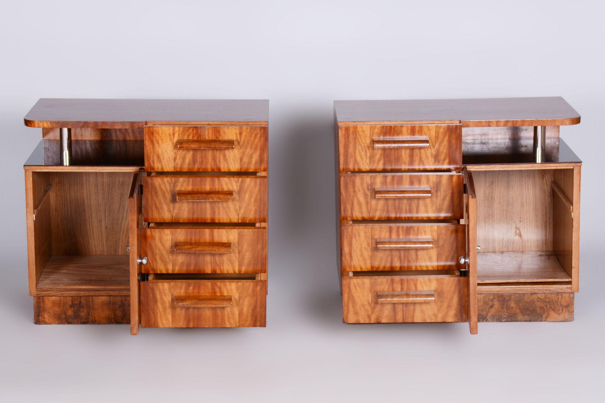 Restored ArtDeco Pair of Chests of Drawers, Palisandr, France, 1930s For Sale 3