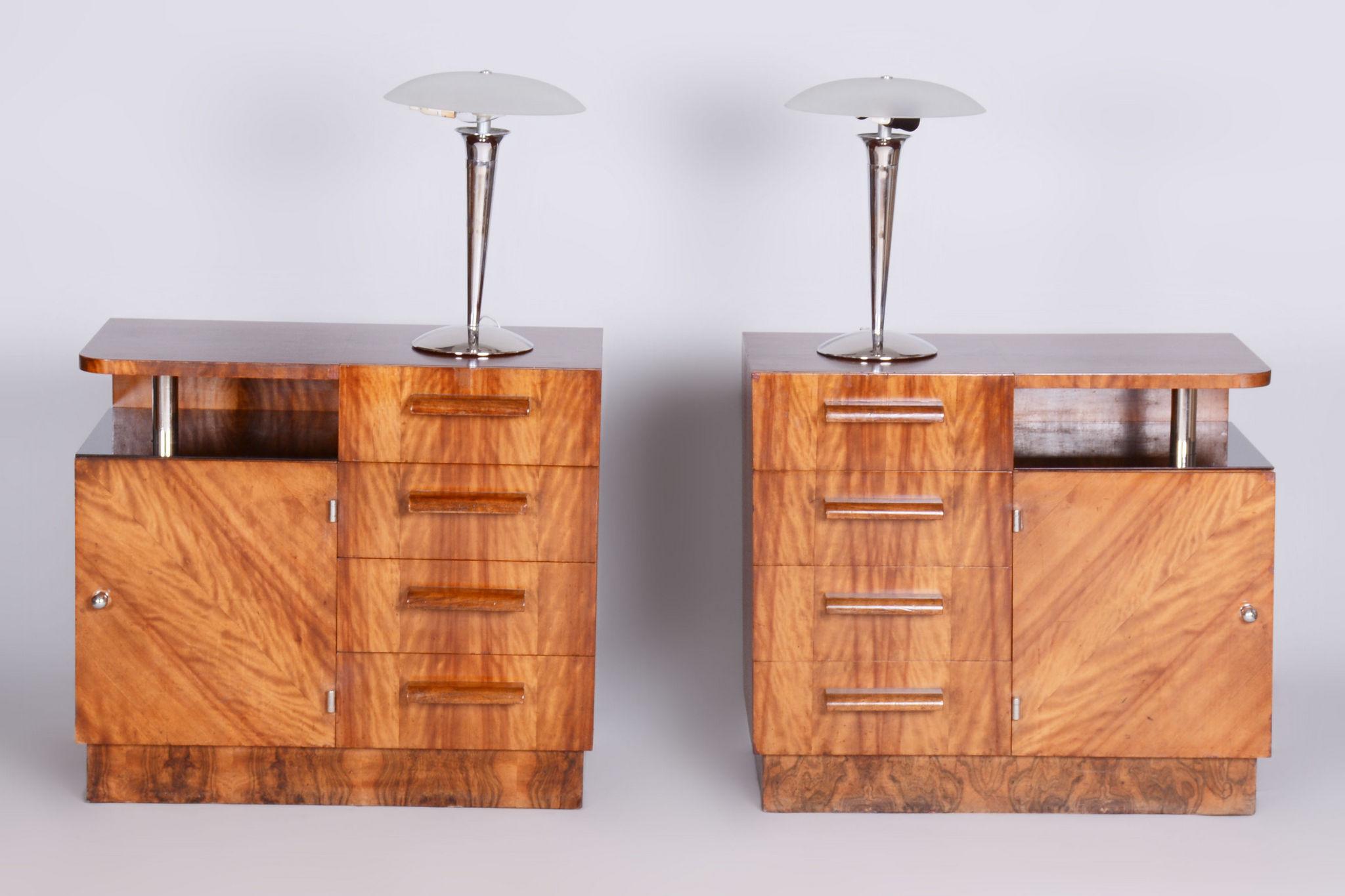 Restored ArtDeco Pair of Chests of Drawers, Palisandr, France, 1930s For Sale 5
