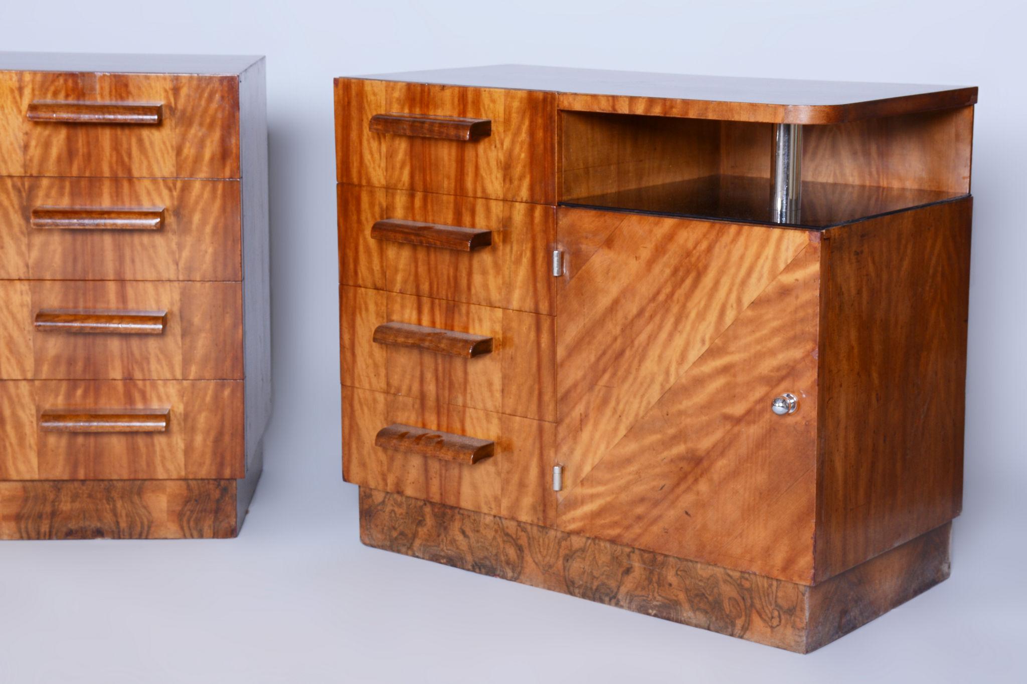 Mid-20th Century Restored ArtDeco Pair of Chests of Drawers, Palisandr, France, 1930s For Sale